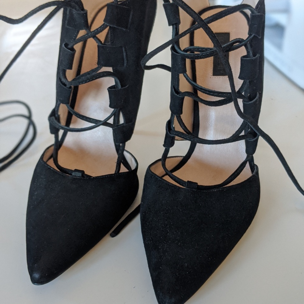 Topshop lace front heels